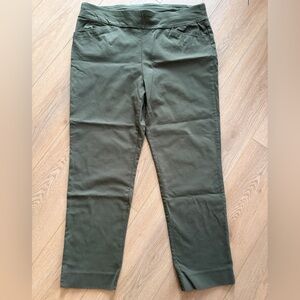 Chico’s Women’s Olive Green Ponte Ankle Pants size 2.5 or 16